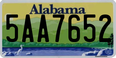 AL license plate 5AA7652