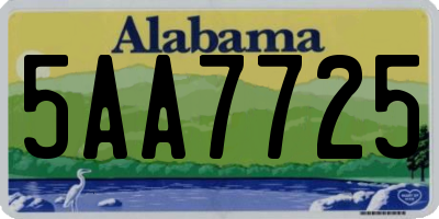 AL license plate 5AA7725