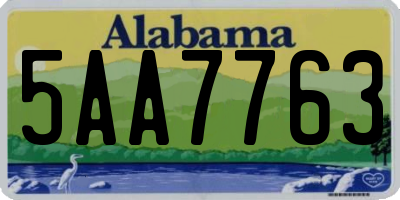 AL license plate 5AA7763