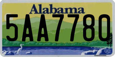 AL license plate 5AA7780