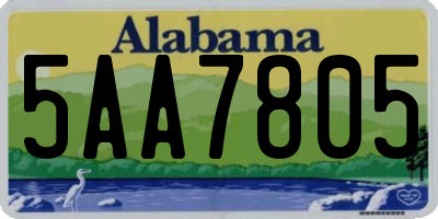 AL license plate 5AA7805