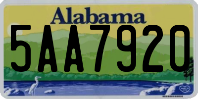 AL license plate 5AA7920