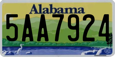 AL license plate 5AA7924