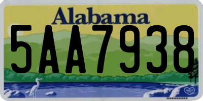 AL license plate 5AA7938
