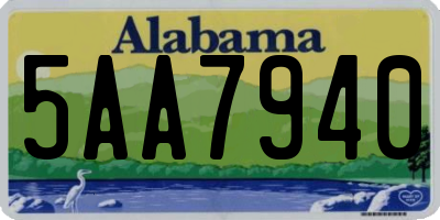 AL license plate 5AA7940