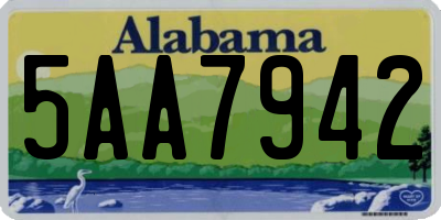AL license plate 5AA7942