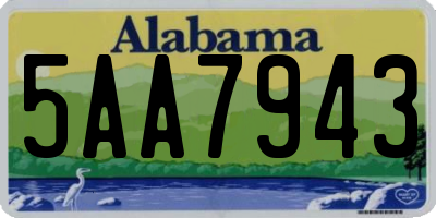 AL license plate 5AA7943