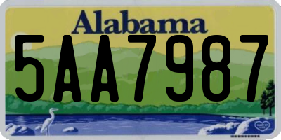 AL license plate 5AA7987