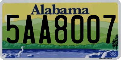 AL license plate 5AA8007