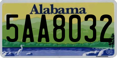 AL license plate 5AA8032