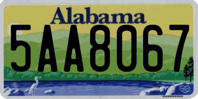AL license plate 5AA8067