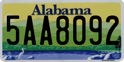 AL license plate 5AA8092