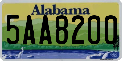 AL license plate 5AA8200