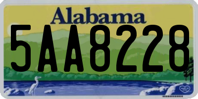 AL license plate 5AA8228