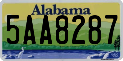 AL license plate 5AA8287