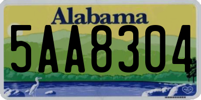 AL license plate 5AA8304
