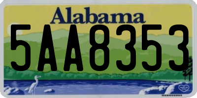 AL license plate 5AA8353