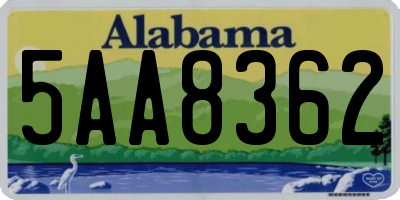 AL license plate 5AA8362