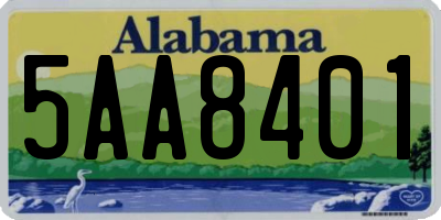 AL license plate 5AA8401