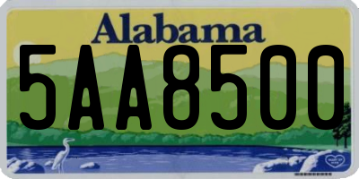 AL license plate 5AA8500