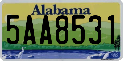 AL license plate 5AA8531
