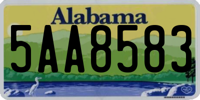 AL license plate 5AA8583