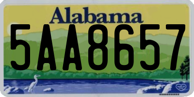 AL license plate 5AA8657