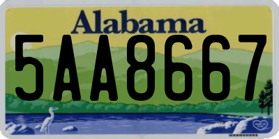 AL license plate 5AA8667