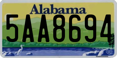 AL license plate 5AA8694
