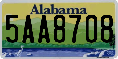 AL license plate 5AA8708