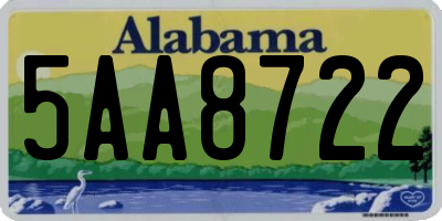 AL license plate 5AA8722