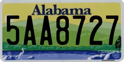 AL license plate 5AA8727