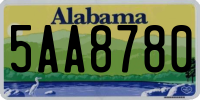AL license plate 5AA8780