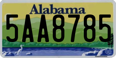 AL license plate 5AA8785