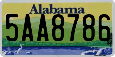 AL license plate 5AA8786
