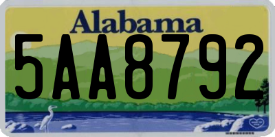 AL license plate 5AA8792