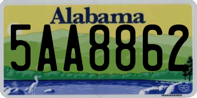 AL license plate 5AA8862