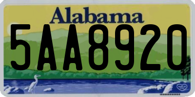 AL license plate 5AA8920