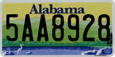 AL license plate 5AA8928