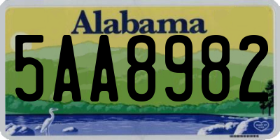 AL license plate 5AA8982