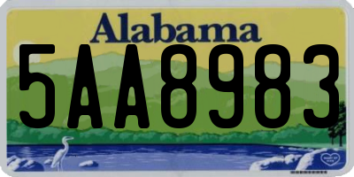 AL license plate 5AA8983