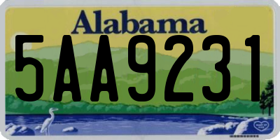 AL license plate 5AA9231