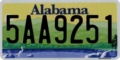 AL license plate 5AA9251
