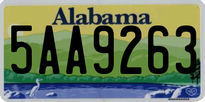 AL license plate 5AA9263