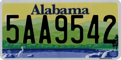 AL license plate 5AA9542