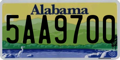 AL license plate 5AA9700
