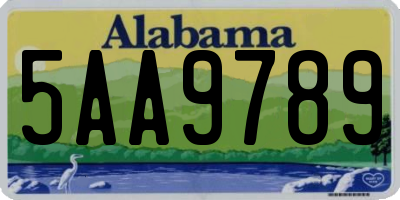 AL license plate 5AA9789