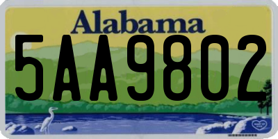 AL license plate 5AA9802