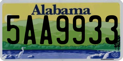 AL license plate 5AA9933