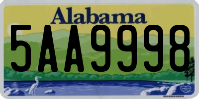 AL license plate 5AA9998